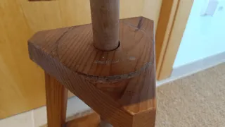 Taburete antiguo madera regulable vintage