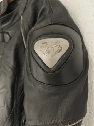 Chaqueta de moto cuero negra XXL
