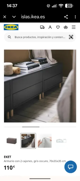 Mueble Eket 75x35x35 cm Ikea Gris Oscuro