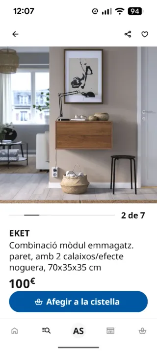 Mueble Eket 75x35x35 cm Ikea Gris Oscuro