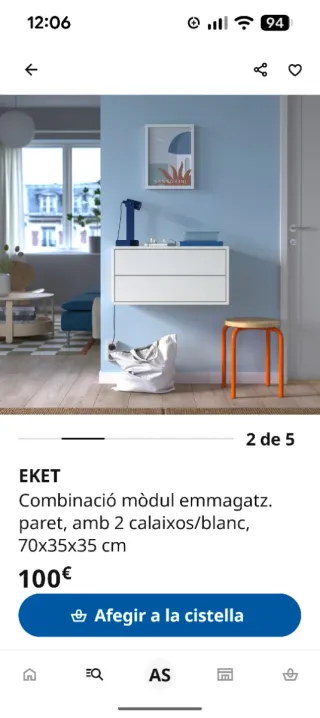 Mueble Eket 75x35x35 cm Ikea Gris Oscuro