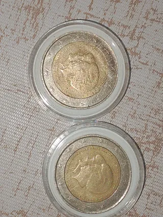 Lotto di 6 monete da 2 euro da collezione