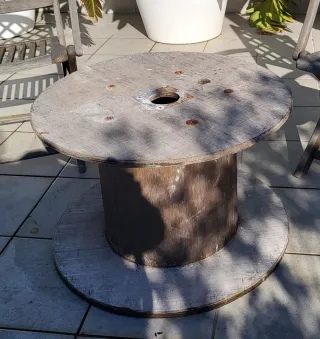 Mesa de Bobina de Madera