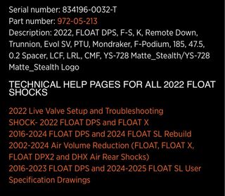 Amortiguador Fox Float SL