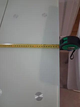 Mesa de cocina cristal y metal