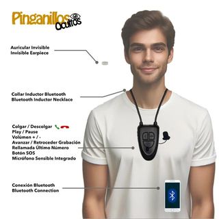 Pinganillo Nano + Collar V4 Micrófono Batería
