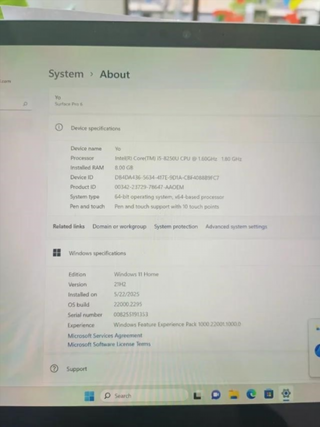 Surface PRO 6 Plata 128GB i5 8GB RAM