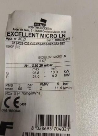 DESPIECE PARA CALDERA COINTRA EXCELLENT MICRO LN