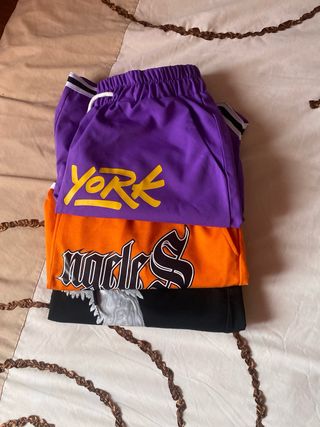 3 pantalones cortos los Angeles Naranja Negro lila