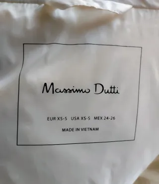 Abrigo plumífero crudo Massimo Dutti  mujer