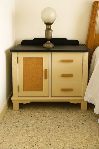 2 Mesitas Noche Antiguas Madera