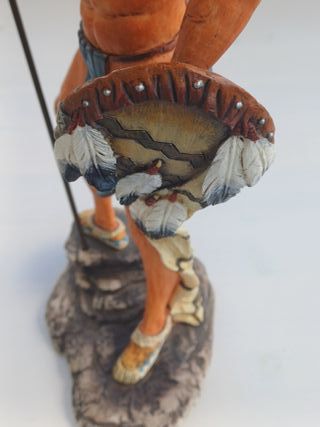 Figura Indio Guerrero con Lanza y Escudo