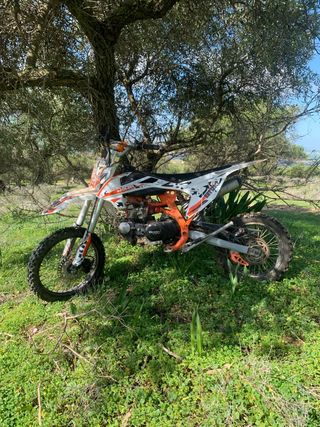 Pit Bike 125cc Motocross Naranja/Blanca