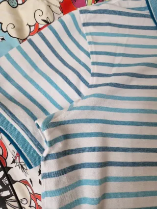 Polo Dustin  Rayas Azul y Blanco Talla 6