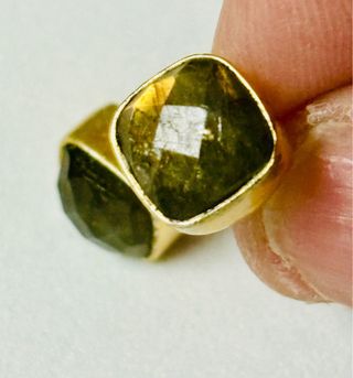 Pendientes de labradorita en plata chapada oro 18k