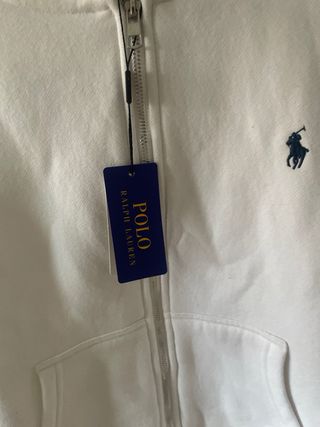 Sudadera Blanca Polo Ralph Lauren con Cremallera