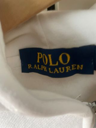 Sudadera Blanca Polo Ralph Lauren con Cremallera