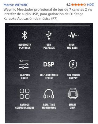 Mixer audio professionale WEYMIC 7 canali US