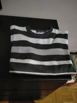 Jersey Easy Wear Rayas Grises y Blancas