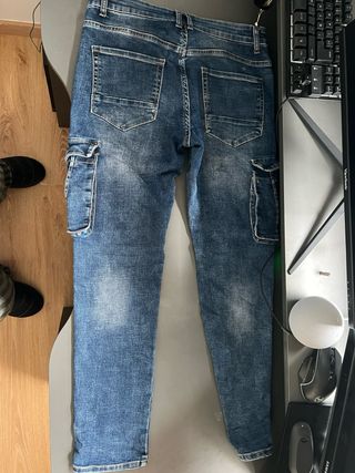 Pantalones vaqueros cargo azules