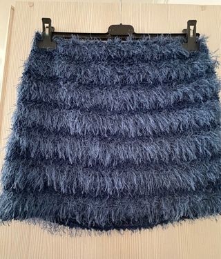 Minifalda azul con flecos