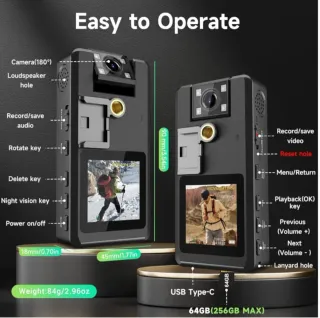 Cámara Corporal WEOOR 1296P 64GB 20H