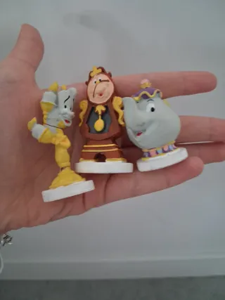 3 Figuras Disney Bella y Bestia 5-6cm