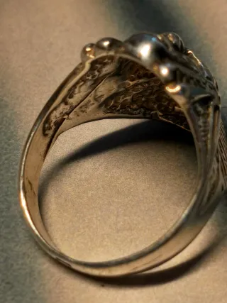 Anillo Plata Vintage Cabeza Indio