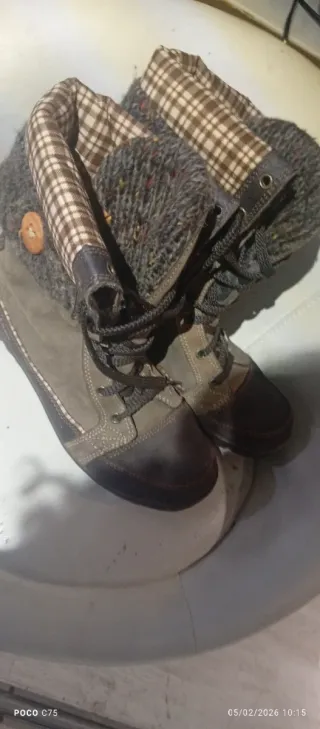 Botines mujer beige y marrón