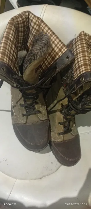 Botines mujer beige y marrón