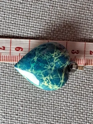 Colgante Corazón Plata Esmaltado Azul/Verde