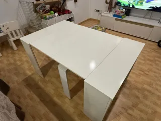 Mesa comedor extensible blanca