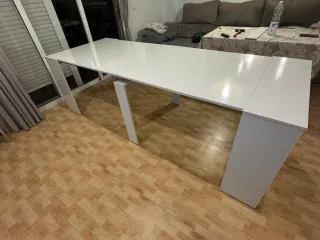 Mesa comedor extensible blanca