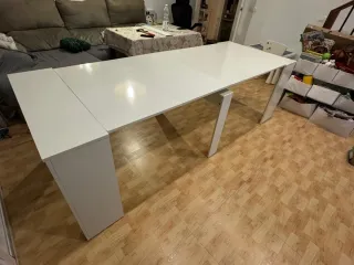 Mesa comedor extensible blanca