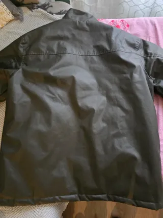 Abrigo de algodón encerado marrón