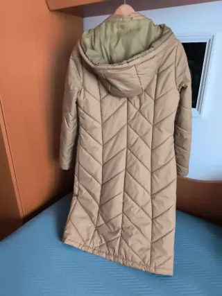 Chamarra Larga Acolchada Beige