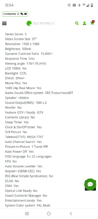 Televisor Samsung Negro