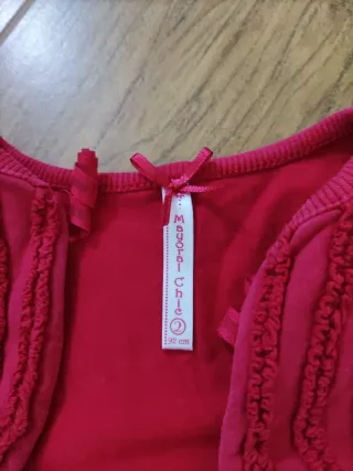 Vestito elegante bambina bianco e rosso