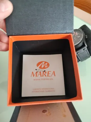 Reloj Marea Hombre Negro Naranja