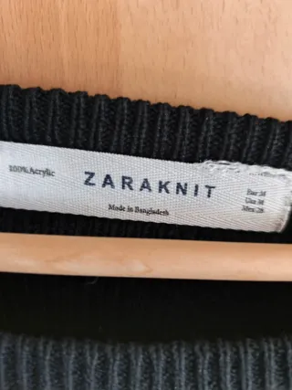 Jersey Zara manga larga negro talla M