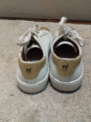 Zapatillas Michael Kors Mujer Blancas y Doradas