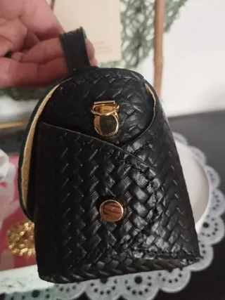 Mini bolso  de Piel Vera Pelle efecto trenzado