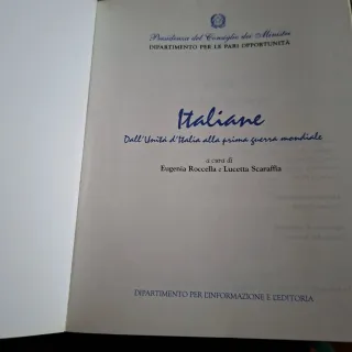 Libro "Italiane"1°vol,dall'Unità Italia alla 1 g M