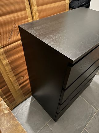 Cómoda IKEA MALM Negra 4 Cajones