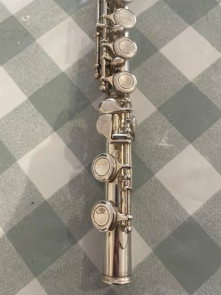 Flauta travesera plateada