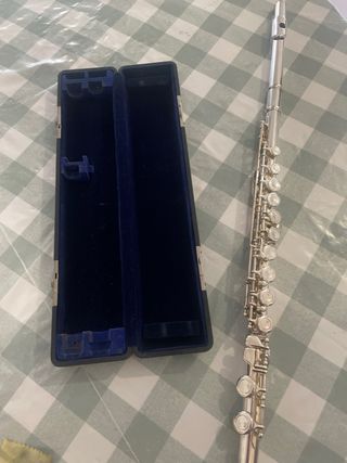 Flauta travesera plateada