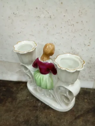 LIQUIDACIÓN Figura porcelana antigua candelabro 2