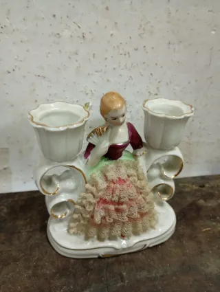 LIQUIDACIÓN Figura porcelana antigua candelabro 2