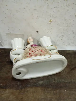 LIQUIDACIÓN Figura porcelana antigua candelabro 2