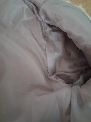 Chaleco pelo beige manga corta